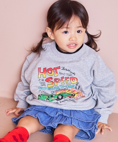 Life Support Products(ライフサポートプロダクツ)の「プリントクルーネックスウェット(スウェット・キッズ・エメラルド/マスタード/ラベンダー/ベージュ/ネイビー/ブラック/杢グレー/オフホワイト/ピンク/ホワイト系その他・100/95/90/80/110/150/140/130/120)」の5枚目の写真