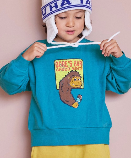 Life Support Products(ライフサポートプロダクツ)の「プリントクルーネックスウェット(スウェット・キッズ・エメラルド/マスタード/ラベンダー/ベージュ/ネイビー/ブラック/杢グレー/オフホワイト/ピンク/ホワイト系その他・100/95/90/80/110/150/140/130/120)」の1枚目の写真