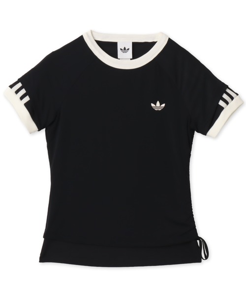 adidas(アディダス)の「adidas DOUBLE LAYERED CALI T-SHIRT / アディダス ダブル レイヤード カリ Tシャツ(Tシャツ/カットソー・レディース・ブラック・M/S/L)」の1枚目の写真