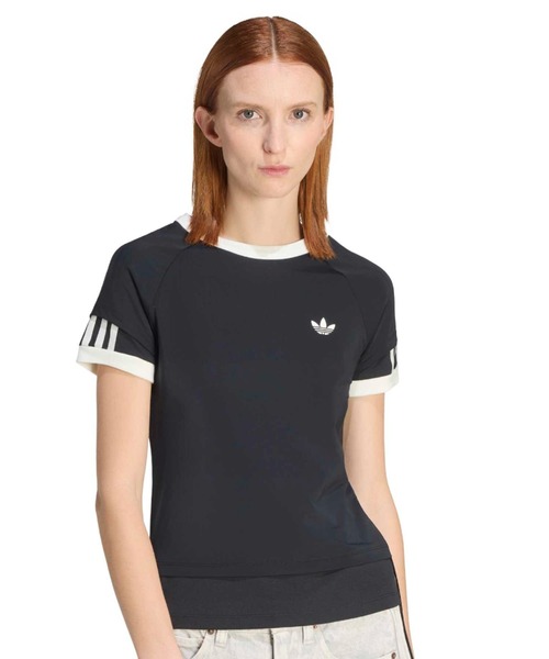 adidas(アディダス)の「adidas DOUBLE LAYERED CALI T-SHIRT / アディダス ダブル レイヤード カリ Tシャツ(Tシャツ/カットソー・レディース・ブラック・M/S/L)」の2枚目の写真