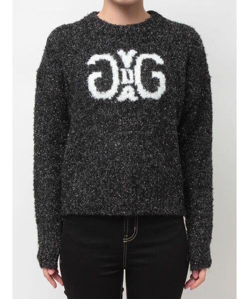 GYDA（ジェイダ）の「Symmetry GYDA jacquardニットトップス（ニット/セーター・レディース・ブラック/スカイブルー/オフホワイト/パープル・FREE）」の12枚目の写真