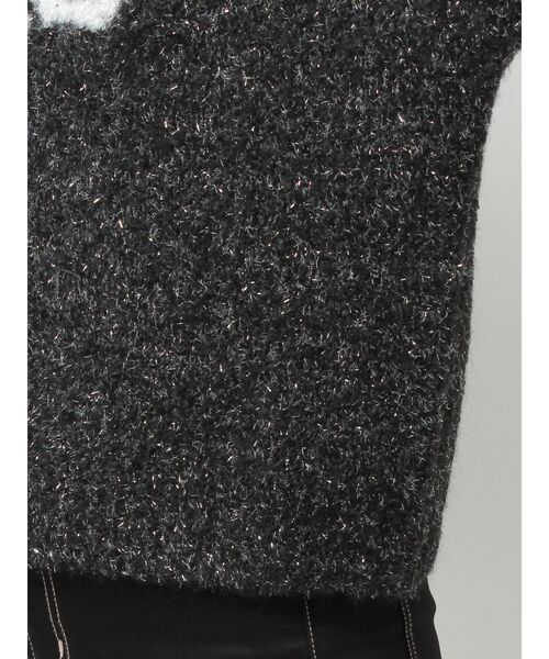 GYDA（ジェイダ）の「Symmetry GYDA jacquardニットトップス（ニット/セーター・レディース・ブラック/スカイブルー/オフホワイト/パープル・FREE）」の17枚目の写真