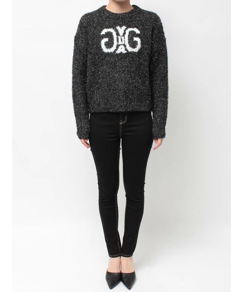 GYDA（ジェイダ）の「Symmetry GYDA jacquardニットトップス（ニット/セーター・レディース・ブラック/スカイブルー/オフホワイト/パープル・FREE）」の19枚目の写真