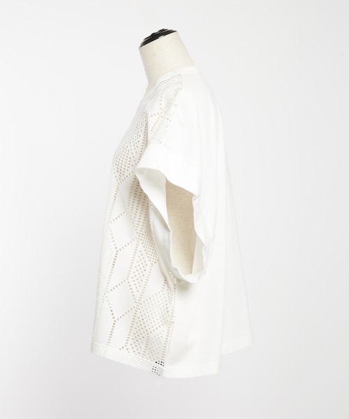 gomme(ゴム)の「ドロップメッシュ ルーズメッシュT(Tシャツ/カットソー・レディース・ブラック/ホワイト・MEDIUM)」の13枚目の写真