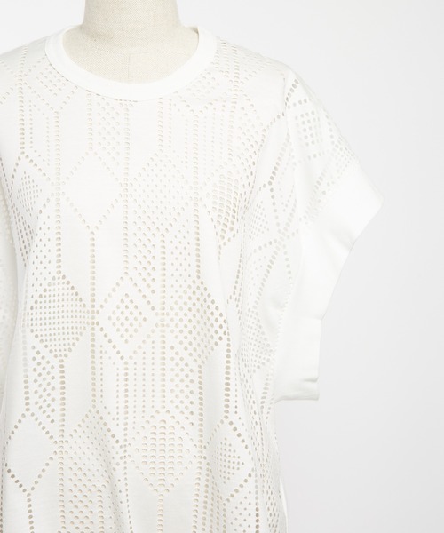 gomme(ゴム)の「ドロップメッシュ ルーズメッシュT(Tシャツ/カットソー・レディース・ブラック/ホワイト・MEDIUM)」の15枚目の写真