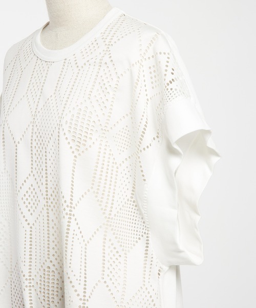 gomme(ゴム)の「ドロップメッシュ ルーズメッシュT(Tシャツ/カットソー・レディース・ブラック/ホワイト・MEDIUM)」の17枚目の写真