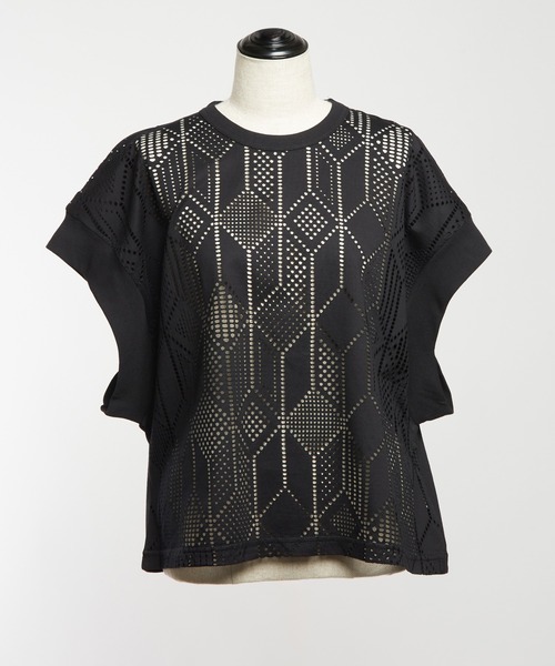 gomme(ゴム)の「ドロップメッシュ ルーズメッシュT(Tシャツ/カットソー・レディース・ブラック/ホワイト・MEDIUM)」の19枚目の写真