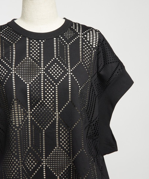 gomme(ゴム)の「ドロップメッシュ ルーズメッシュT(Tシャツ/カットソー・レディース・ブラック/ホワイト・MEDIUM)」の22枚目の写真