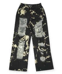 BORN SLIPPY（ボーンスリッピー）の「Tie-dye Destroyed Denim Black Jean（デニムパンツ）」