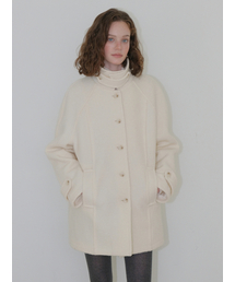 Boucle Stitch Half Coat, Ivory
