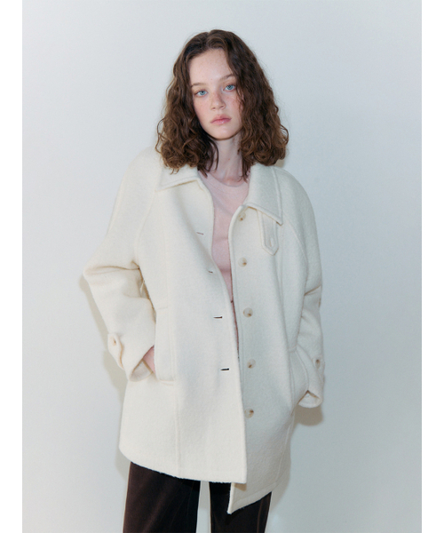 ETMON(エトモン)の「Boucle Stitch Half Coat, Ivory(チェスターコート・レディース・その他・F)」の2枚目の写真