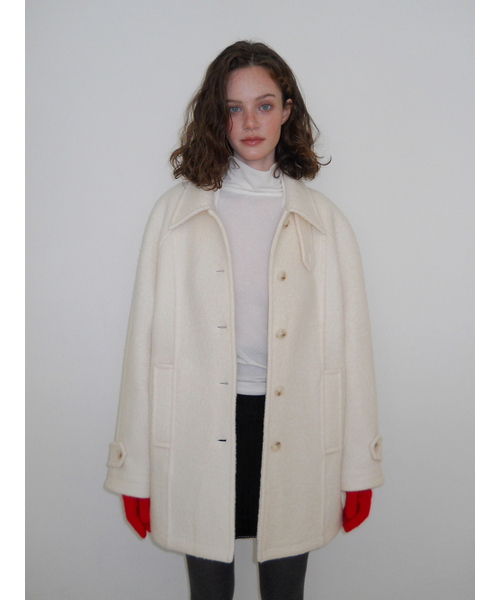 ETMON(エトモン)の「Boucle Stitch Half Coat, Ivory(チェスターコート・レディース・その他・F)」の3枚目の写真