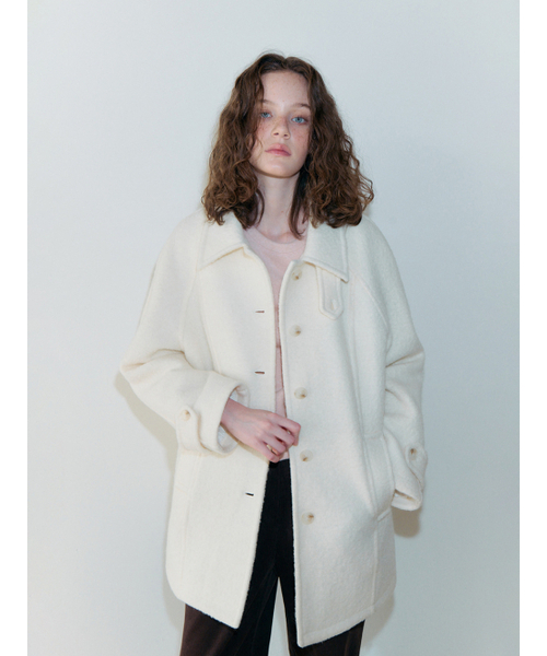 ETMON(エトモン)の「Boucle Stitch Half Coat, Ivory(チェスターコート・レディース・その他・F)」の5枚目の写真