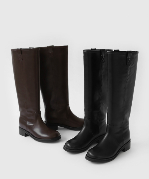 SAPPUN（サプン）の「Denzer ラウンド ロングブーツ (4cm)（ブーツ・レディース・ダークブラウン/ブラック・22.5cm/23cm/23.5cm/24cm/24.5cm/25cm/25.5cm）」の3枚目の写真