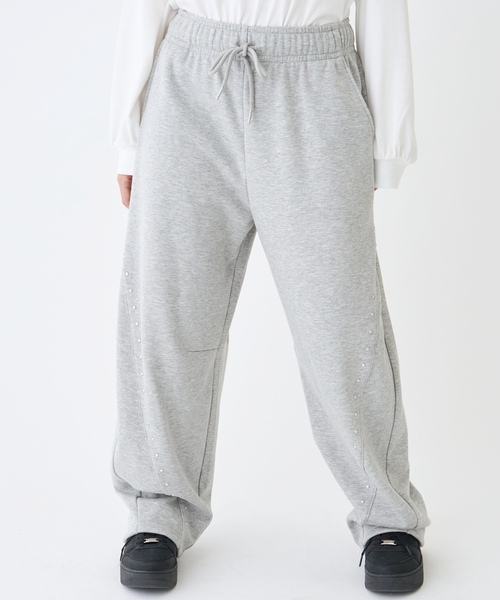 セール】【LTXC】【起毛】スタッズカーブスウェットパンツ（スウェット