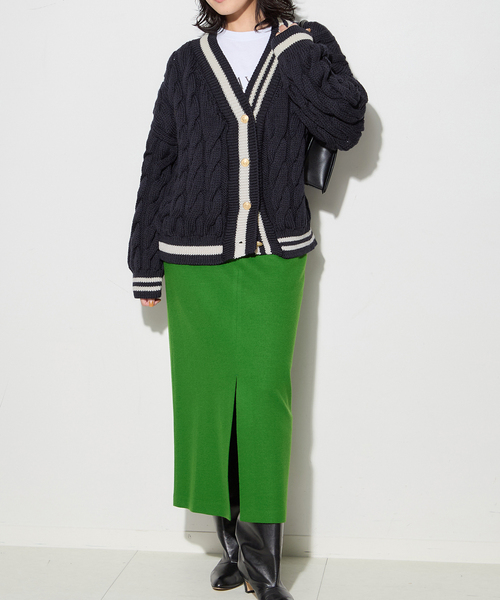 ISLAND TIDES（アイランドタイド）の「別注【ISLAND TIDES/アイランドタイド】 チルデン カーディガン（カーディガン/ボレロ・レディース・オートミール/ネイビー・MEDIUM）」の8枚目の写真