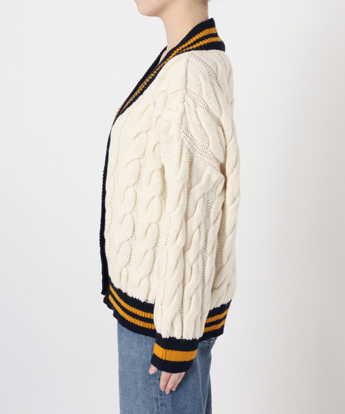 ISLAND TIDES（アイランドタイド）の「別注【ISLAND TIDES/アイランドタイド】 チルデン カーディガン（カーディガン/ボレロ・レディース・オートミール/ネイビー・MEDIUM）」の13枚目の写真