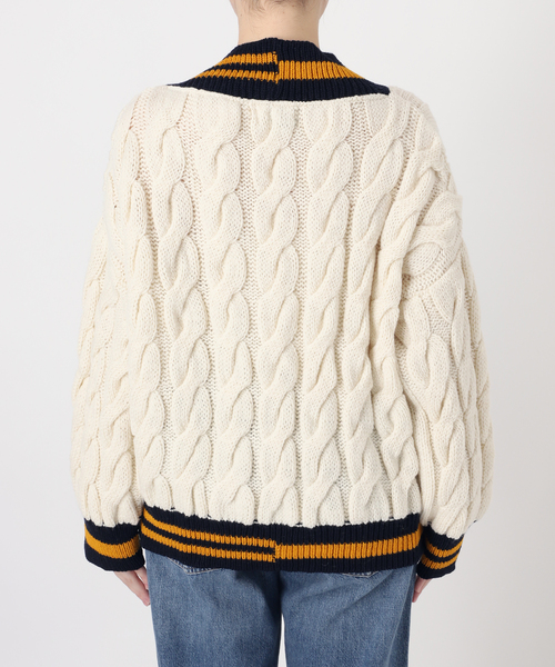 ISLAND TIDES（アイランドタイド）の「別注【ISLAND TIDES/アイランドタイド】 チルデン カーディガン（カーディガン/ボレロ・レディース・オートミール/ネイビー・MEDIUM）」の14枚目の写真