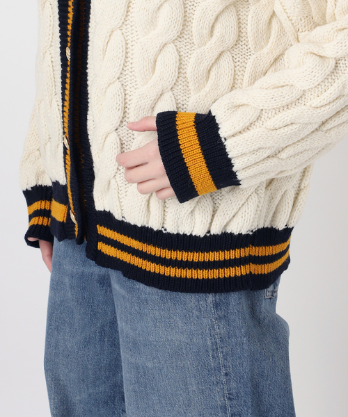 ISLAND TIDES（アイランドタイド）の「別注【ISLAND TIDES/アイランドタイド】 チルデン カーディガン（カーディガン/ボレロ・レディース・オートミール/ネイビー・MEDIUM）」の17枚目の写真