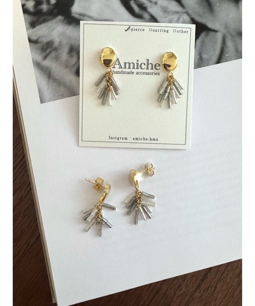 tone(トーン)の「【Amiche】ビーズフリンジピアス(MA)(ピアス(両耳用)・レディース・ゴールド・FREE)」の1枚目の写真
