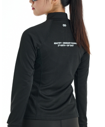 REACTIFY（リアクティファイ）の「レディース ハーフジップアップ 長袖 ブラック（ポロシャツ）」