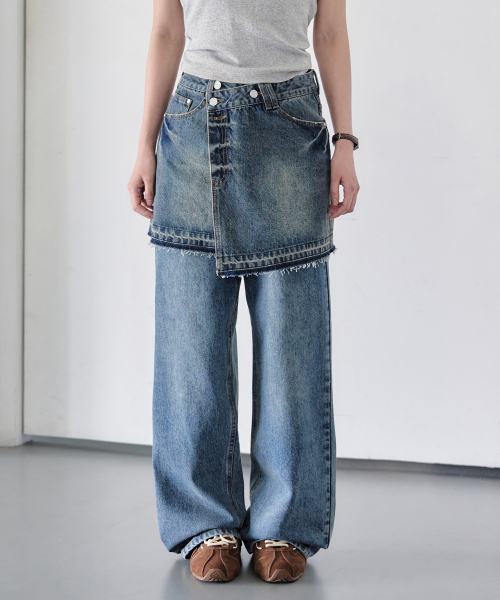 DECET WOMEN(デケット ウーマン)の「ラップスカート DCSK005ブルー(スカート・レディース・その他・X-SMALL/SMALL/MEDIUM)」の4枚目の写真
