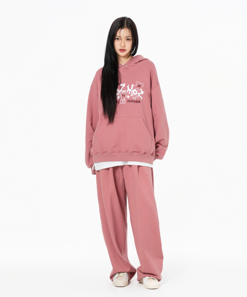 MOZMOZ(モズモズ)の「ステリームードグラフィックオーバーサイズフードピンク(パーカー・レディース・その他・M/XL/XXL)」の4枚目の写真