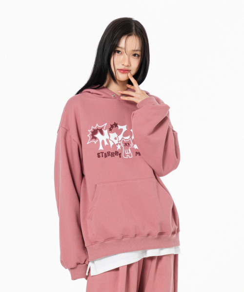 MOZMOZ(モズモズ)の「ステリームードグラフィックオーバーサイズフードピンク(パーカー・レディース・その他・M/XL/XXL)」の6枚目の写真