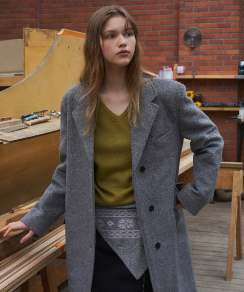 ANDNEEDS（アンドニーズ）の「Mond single long coat (gray)（チェスターコート・レディース・その他・FREE）」の4枚目の写真