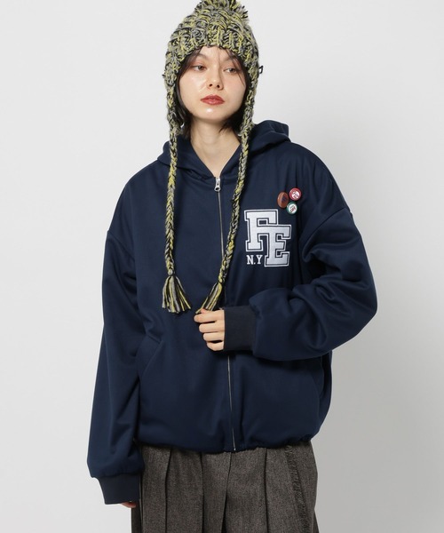 niko and...（ニコアンド）の「【FISHS EDDY(フィッシュエディ)】フーディブルゾン【UNISEX】（ブルゾン・メンズ・ネイビー/ブラウン・LARGE/MEDIUM）」の2枚目の写真