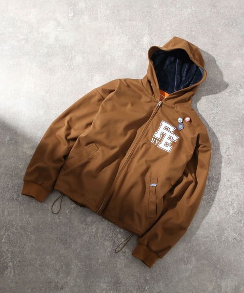 niko and...（ニコアンド）の「【FISHS EDDY(フィッシュエディ)】フーディブルゾン【UNISEX】（ブルゾン・メンズ・ネイビー/ブラウン・LARGE/MEDIUM）」の3枚目の写真