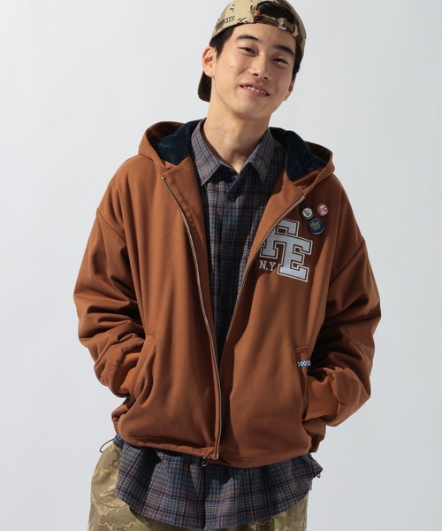 niko and...（ニコアンド）の「【FISHS EDDY(フィッシュエディ)】フーディブルゾン【UNISEX】（ブルゾン・メンズ・ネイビー/ブラウン・LARGE/MEDIUM）」の7枚目の写真