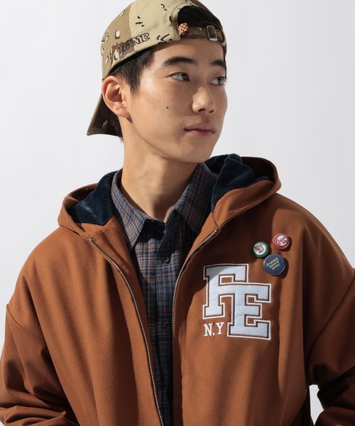 niko and...（ニコアンド）の「【FISHS EDDY(フィッシュエディ)】フーディブルゾン【UNISEX】（ブルゾン・メンズ・ネイビー/ブラウン・LARGE/MEDIUM）」の8枚目の写真