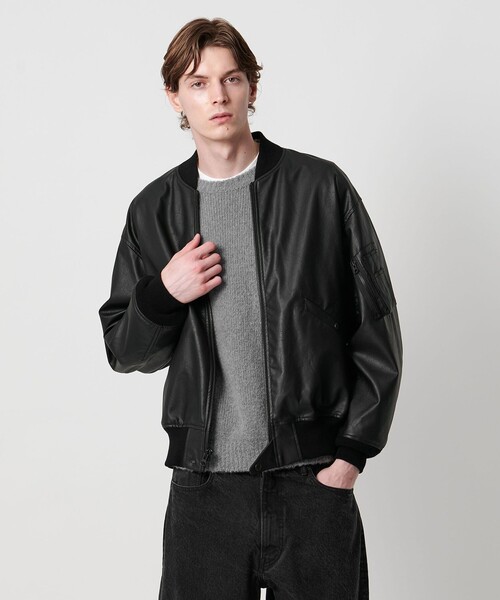 UNITED ARROWS & SONS(ユナイテッドアローズアンドサンズ)の「<UNITED ARROWS & SONS> SYNTHETIC/LTHR L-2B/ブルゾン(ブルゾン・メンズ・ブラック・XL/M/S)」の13枚目の写真