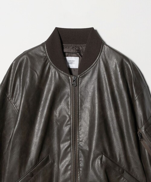 UNITED ARROWS & SONS(ユナイテッドアローズアンドサンズ)の「<UNITED ARROWS & SONS> SYNTHETIC/LTHR L-2B/ブルゾン(ブルゾン・メンズ・ブラック・XL/M/S)」の5枚目の写真