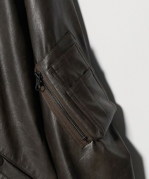 UNITED ARROWS & SONS(ユナイテッドアローズアンドサンズ)の「<UNITED ARROWS & SONS> SYNTHETIC/LTHR L-2B/ブルゾン(ブルゾン・メンズ・ブラック・XL/M/S)」の7枚目の写真