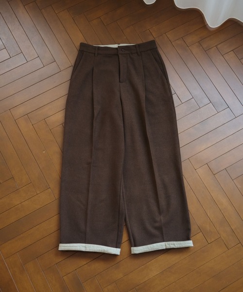BROKEN BASE(ブロークンベース)の「Inside Check Wool Like Slacks / インサイドチェックウールライクスラックス(スラックス・メンズ・ネイビー/ブラウン・MEDIUM/LARGE)」の12枚目の写真