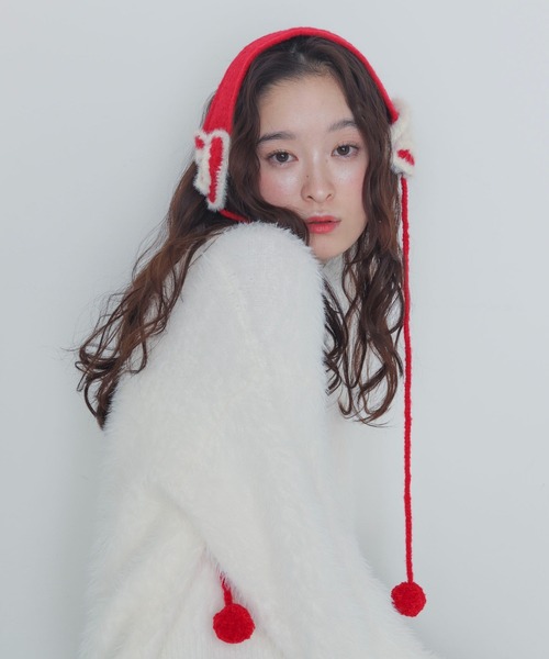 WEGO(ウィゴー)の「WEGO/ハートニットイヤーマフ(イヤーマフ・レディース・ライトグレー/ホワイト/レッド・FREE)」の13枚目の写真