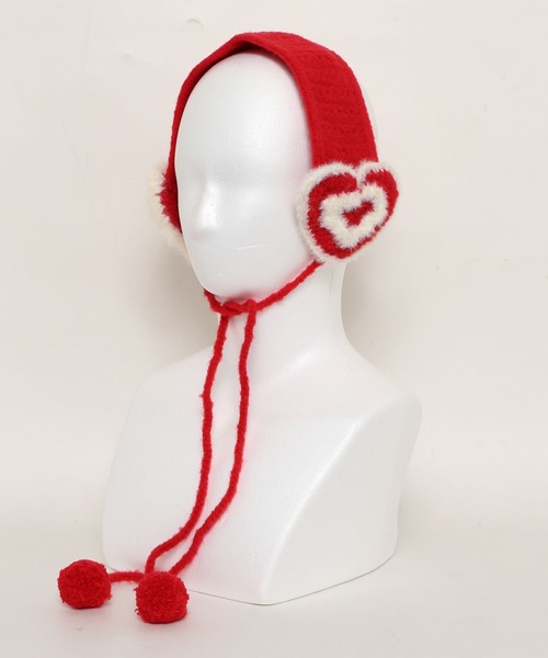 WEGO(ウィゴー)の「WEGO/ハートニットイヤーマフ(イヤーマフ・レディース・ライトグレー/ホワイト/レッド・FREE)」の17枚目の写真