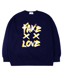 フェイクラブ オーバーサイズ スウェット Tシャツ ネイビー