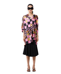 Pink Biscuit Check Pattern Oversized Shirt