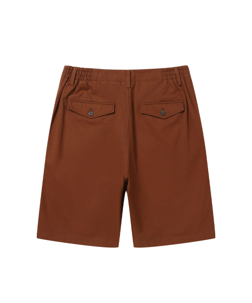SOLEW（ソル）の「コットンノータックショートパンツ_ブラウン（その他パンツ・メンズ・その他・SMALL/MEDIUM/LARGE/X-LARGE）」の2枚目の写真