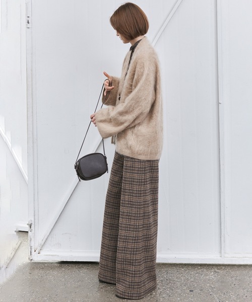 tageechita(タジチタ)の「【tageechita】ウール混 チェック起毛ワイドストレートパンツ(スラックス・レディース・ブラウン・M/S/L)」の13枚目の写真