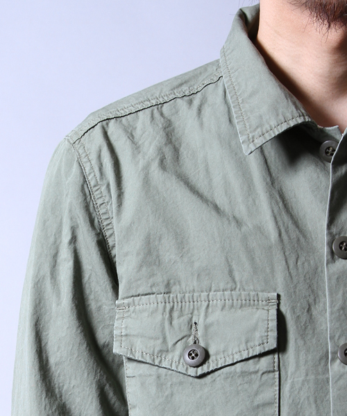 AMERICAN RAG CIE(アメリカンラグシー)の「AMERICAN RAG CIE 硫化ダンプファティーグシャツ / 107-AMG-M161-SH600 Π(シャツ/ブラウス・メンズ・ブラック/カーキ・3/2/1)」の12枚目の写真