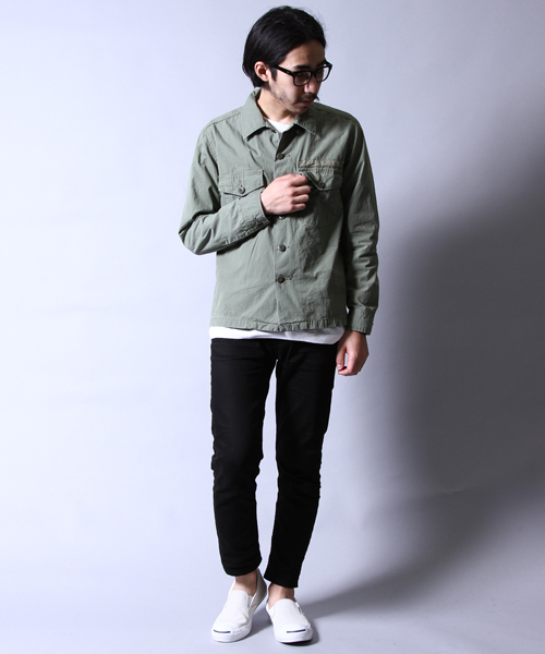 AMERICAN RAG CIE(アメリカンラグシー)の「AMERICAN RAG CIE 硫化ダンプファティーグシャツ / 107-AMG-M161-SH600 Π(シャツ/ブラウス・メンズ・ブラック/カーキ・3/2/1)」の6枚目の写真