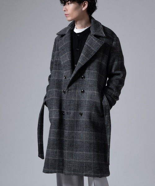 improves（インプローブス）の「グレンチェック ピーコート（トレンチコート・メンズ・ブラック/ベージュ・MEDIUM/LARGE）」の16枚目の写真