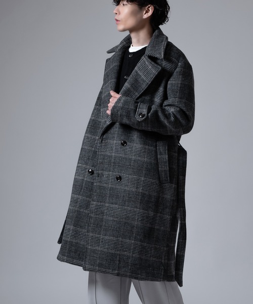 improves（インプローブス）の「グレンチェック ピーコート（トレンチコート・メンズ・ブラック/ベージュ・MEDIUM/LARGE）」の20枚目の写真