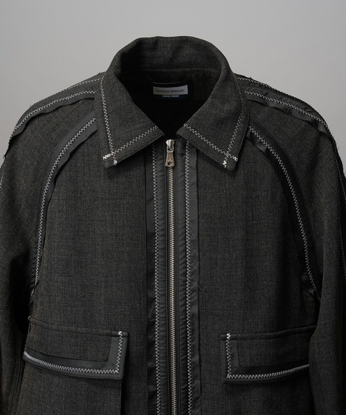 MAISON SPECIAL（メゾンスペシャル）の「《UNISEX》Inside Out Prime-Over A-2 Flight Jacket/インサイドアウトプライムオーバーA-2フライトジャケット【MAISON SPECIAL/メゾンスペシャル】（ブルゾン・メンズ・ホワイト/ブラック・0/1/2）」の19枚目の写真