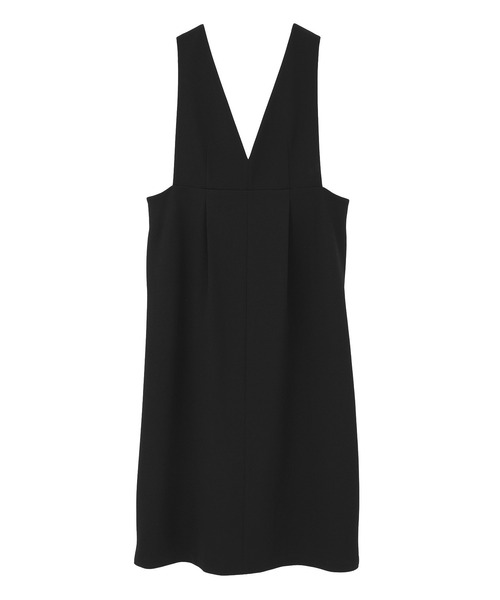 Green Parks(グリーンパークス)の「O.洗えてストレッチ Vネックジャンスカ(ジャンパースカート・レディース・ライトベージュ/ブラック・FREE)」の10枚目の写真