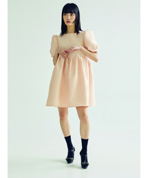 BOMNAL BOUTIQUE（ボムナルブティック）の「パフスリーブミニドレス _ ピーチ（ワンピース）」